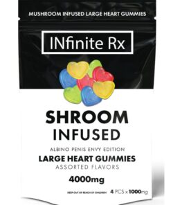 INfinite Rx Shroom Infused Albino Penis Envy Edition Large Heart Gummies Edibles 4000mg